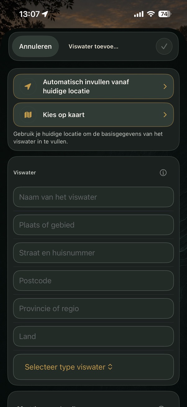 Een viswater toevoegen in CartAtlas